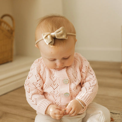 Heart Lace Blush Valentine Cardigan Sweater Baby & Toddler Huggalugs